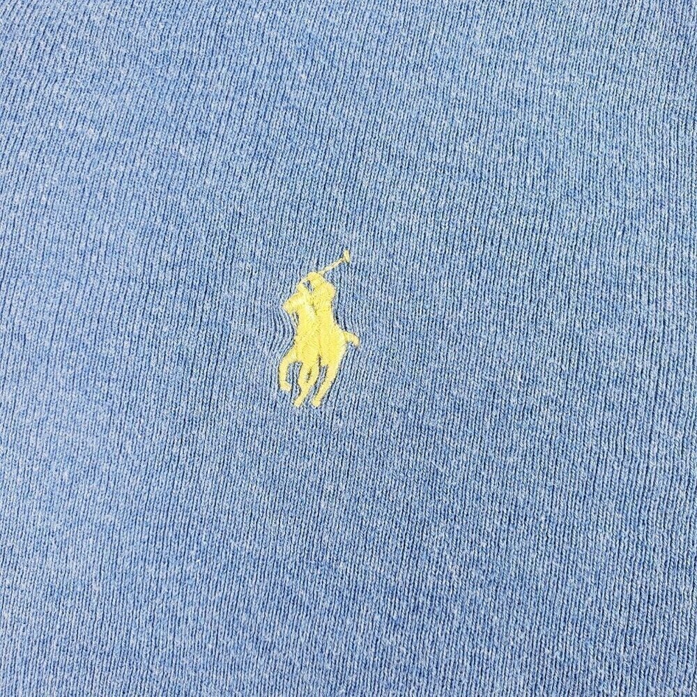 Polo Ralph Lauren Pima Cotton Sweater Mens XXL Blue V Neck Pony Pullover - Picture 3 of 9